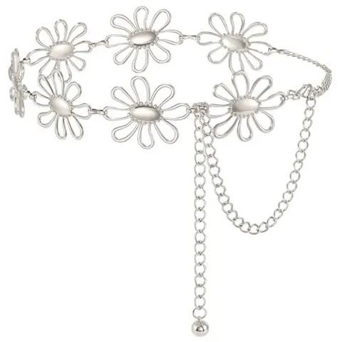 Chaîne de Taille en Métal Vintage Bohémien Multi-couches Soleil Lune Floral Gland Ceinture Réglable Bijoux de Corps Pour Femmes