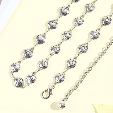 Catena da Vita in Metallo da Donna Gioielli per il Corpo Placcato Oro Argento Calcio Cuore Pietra Preziosa Catena da Pancia Regolabile Accessori