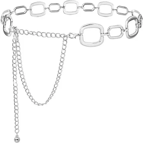 Chaîne de Taille en Métal Vintage à Anneau Carré Multicouche Bijou de Corps de Mode Polyvalente Accessoires Tendance Pour Femmes