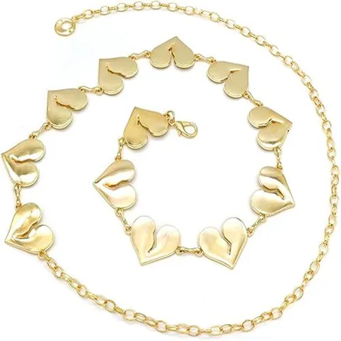Chaîne de Taille en Métal de Mode Femmes Bijoux de Corps Or Argent Cœur Coquillage Chaîne Ceinture Robe de Fête Accessoires de Taille