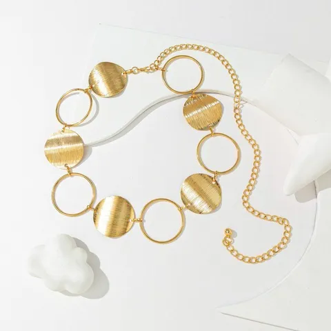 Femme Sexy Métal Chaîne de Taille Ajustable Corps Chaîne Géométrique Rond Papillon Crâne Taille Bijoux Accessoires de Mode