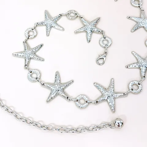 Bohemian Beach Style Metal Waist Chain Women Fashion Body Jewelry Starfish Bat Square Pendant Waist Belt Accessories