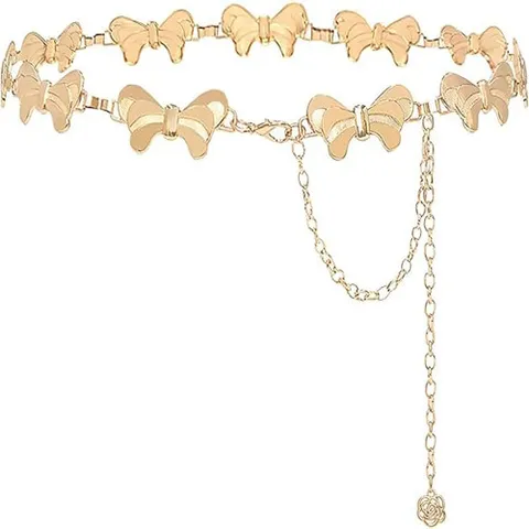 Chaîne de Taille Papillon en Métal pour Femmes Élégante Ceinture à Glands Accessoires de Robe de Mode Bijoux de Corps