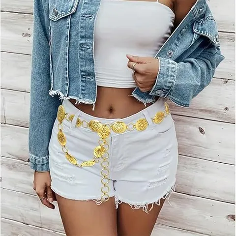 Chaîne de Taille en Métal Rétro pour Femmes Mode Strass Ovale Floral Nœud Ceinture Bijoux de Corps Accessoires de Robe Ajustables