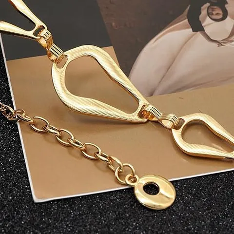 European Style Metal Waist Chain Women Geometric Circular Body Chain Dress Decorative Belt Fashion Alloy Jewelry Accessories