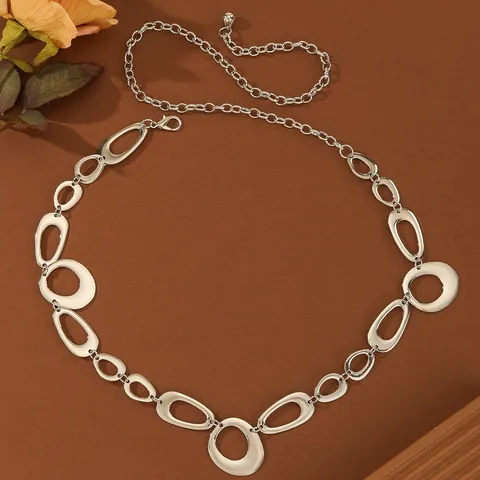 Minimalist Metal Waist Chain For Women Dress Decorative Belt European American Fashion Body Chain Jewelry Gift