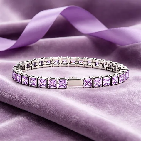 Stainless Steel Tennis Chain Bracelet Square Zircon Hip Hop Couple Bracelet For Men And Women Fashion Jewelry