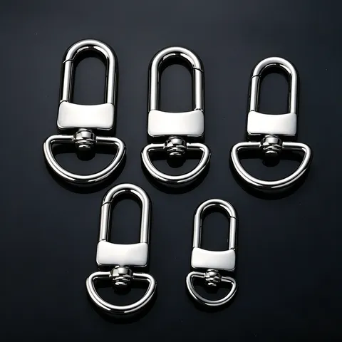 Stainless Steel Bag Buckle Spring Snap Hook Universal Rotating Keychain DIY Handbag Hardware Accessory