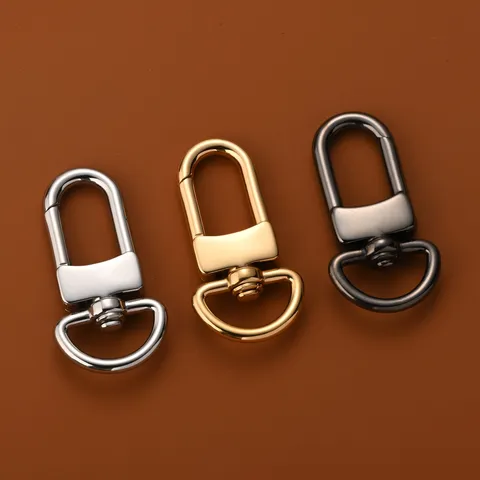 Stainless Steel Bag Buckle Spring Snap Hook Universal Rotating Keychain DIY Handbag Hardware Accessory