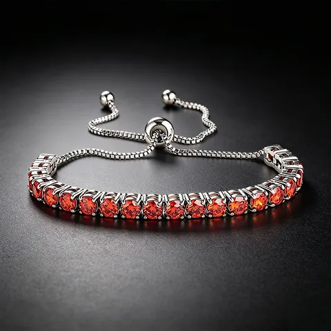 Minimalist Stainless Steel Zirconia Tennis Bracelet Adjustable Chic Fashion Jewelry Gift For Women Daily Wear