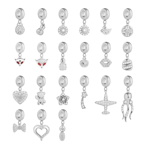 Stainless Steel Rhinestone DIY Charm Pendant Animal Geometric Charms For Bracelets Necklaces Jewelry Making