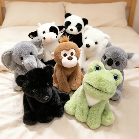 Soft Simulation Sitting Animal Plush Toy For Kids Polyester Stuffed Panda Elephant Koala Bear Room Decoration Gift