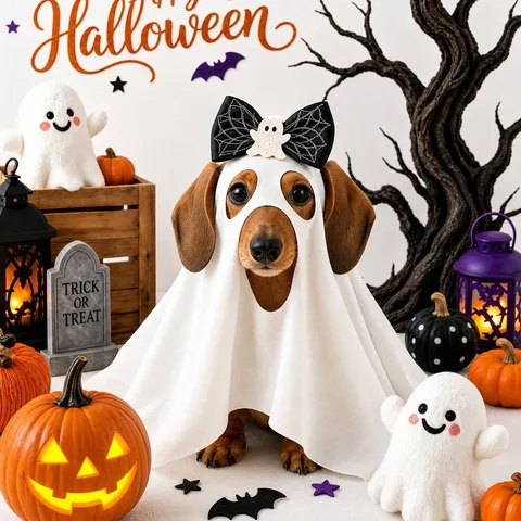 Costume da Mantello Fantasma per Animali Domestici di Halloween Simpatico Abbigliamento Cosplay per Festa per Gatti e Cani Abito Festivo