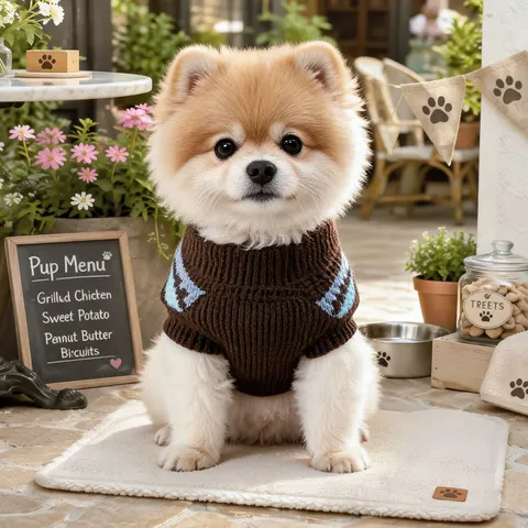 Retro Nordic Geometric Acrylic Dog Sweater Warm High Neck Puppy Clothes For Small Dogs Autumn Winter Pet Apparel