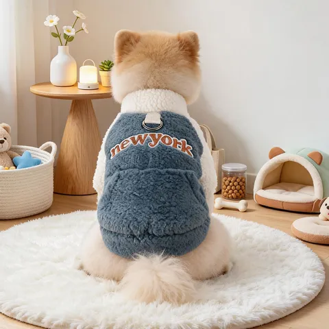 Pet Fleece Hoodie Small Dog Winter Warm Sweatshirt Puppy Clothes Letter Embroidery Pullover Apparel