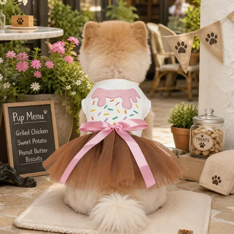 Pet Dog Cat Dress Princess Mesh Tutu Skirt Summer Cute Puppy Apparel Bowknot Clothes For Small Dogs Pets