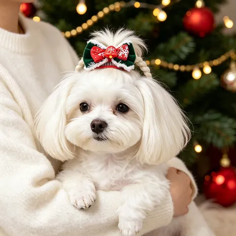 Fermagli per Capelli per Animali Domestici di Natale per Cani Piccoli Cuccioli Carino Cartone Animato Fiocco Campana Decorativi per Festa