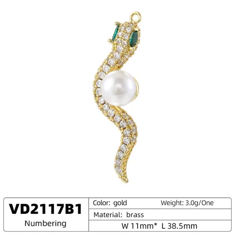 Moda Rame Ciondolo Collana Oro Platino Placcato Serpente Corallo Croce Strass Perla Artificiale Gioielli DIY