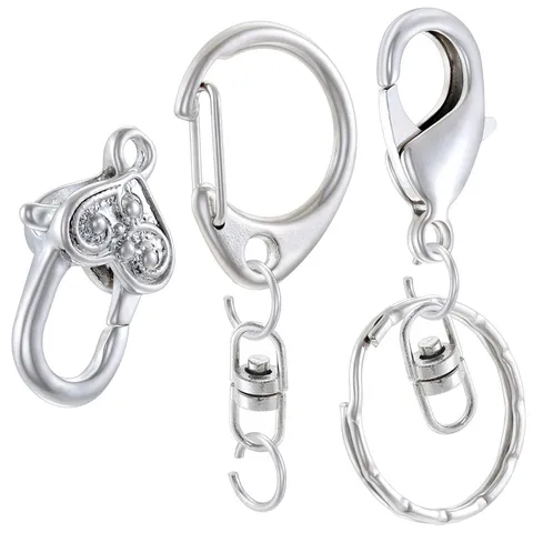 Personalized DIY Alloy Metal Keychain Lobster Claw D Ring Rotating Ring Chain Bag Charm Jewelry Making Accessories