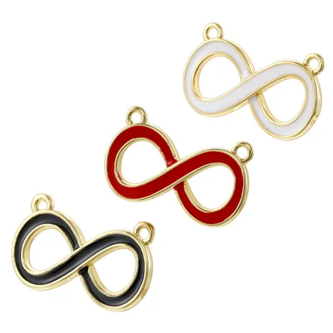 Minimalist Copper Enamel Infinity Symbol Connector Pendant For DIY Bracelet Necklace Jewelry Accessories Making