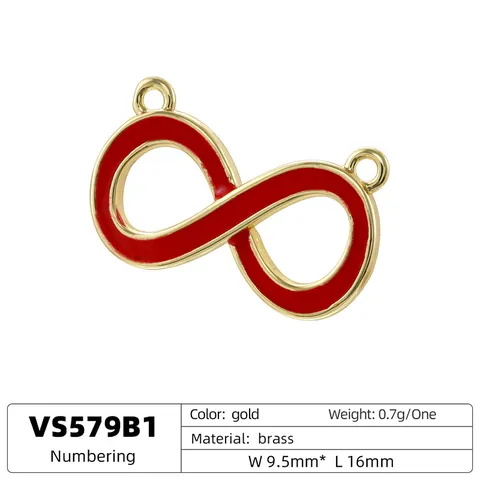 Minimalist Copper Enamel Infinity Symbol Connector Pendant For DIY Bracelet Necklace Jewelry Accessories Making