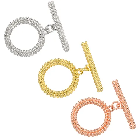 Copper Micro Inlaid Rhinestone OT Clasp Toggle Clasp Beaded Edge Bracelet Necklace Connector DIY Jewelry Findings