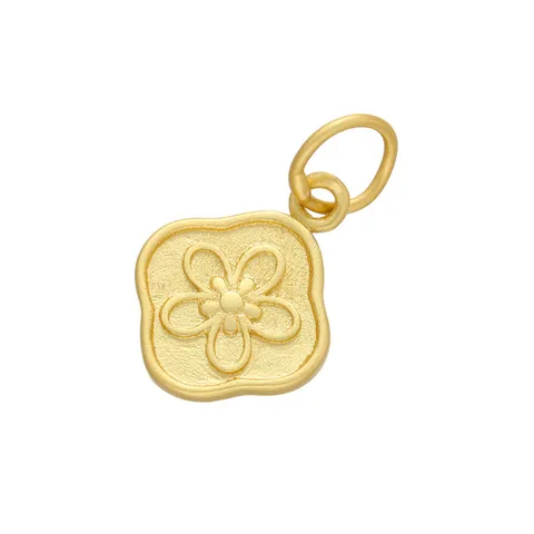 Accessoires de Bijoux Pendentif DIY en Laiton de Style Chinois Ton Or Médaillon Creux Serrure Gourde Fleur Charme Pour Artisanat