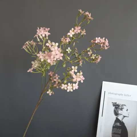 Flor de Lila Artificial Rama Sencilla Planta de Plástico Hogar Nórdico Hotel Boda Arreglo Floral Decoración del Hogar