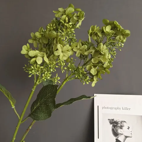 Simulación Crepe Hortensia Pequeña Rama Sencilla Flor Artificial Para Decoración Nórdica Del Hogar Hotel Boda Arreglo Floral