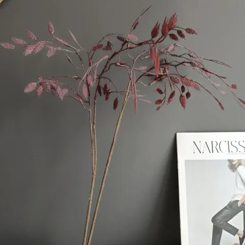 Rama de Hierba de Avoina Artificial 63cm PVC Simulación Tallo de Planta Verde Para Decoración del Hogar Nórdico Boda