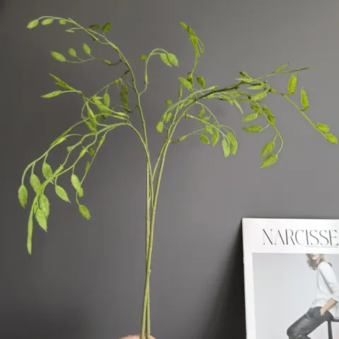 Rama de Hierba de Avoina Artificial 63cm PVC Simulación Tallo de Planta Verde Para Decoración del Hogar Nórdico Boda