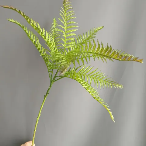 Artificial Boston Fern Single Branch Soft Rubber Green Plant Fake Leaves For Home Wedding Party Hotel Landscape Decoration