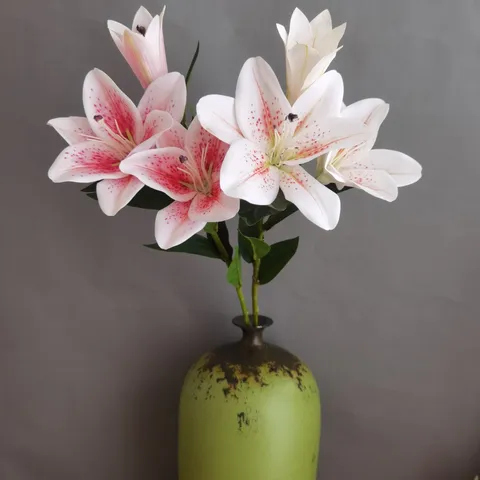 Flores de Lirio Artificiales Tacto Suave Tacto Real Tallo de Lirio para Hogar Habitación Hotel Boda Fiesta Decoración Accesorios de Fotografía