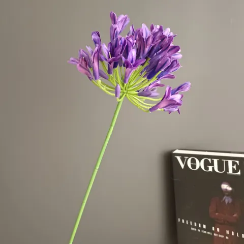 Tallo de Flor de Agapanto de Seda Artificial Rama Única Planta Falsa Para Decoración Del Hogar Moderno Boda Hotel Fiesta