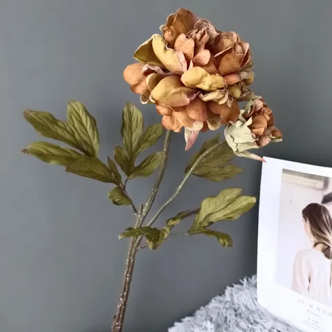 Flor de Peonía Luoyang Artificial Vintage de Tela de Seda Con Exquisita Artesanía Ideal Para Decoración Del Hogar y Fiesta de Bodas