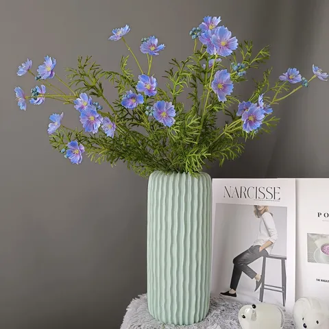 Fiori Artificiali in Seta Cosmos Bouquet di Fiori Finti Per Decorazioni per la Casa Stile Rustico Nordico Oggetti di Scena per Fotografia di Matrimonio