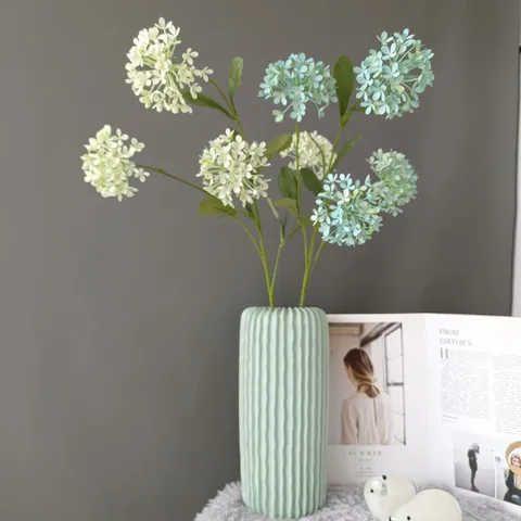 Hortensia Artificial Bola de Nieve Flor de Plástico Flores Falsas Para Decoración del Hogar Boda Fiesta Arreglo Floral