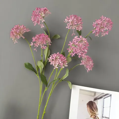Hortensia Artificial Bola de Nieve Flor de Plástico Flores Falsas Para Decoración del Hogar Boda Fiesta Arreglo Floral