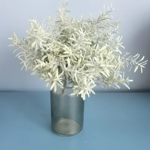 Artificial Rosemary Plant Bunch Flocked Fake Greenery Stem For Home Decor Photography Props Floral Arrangement