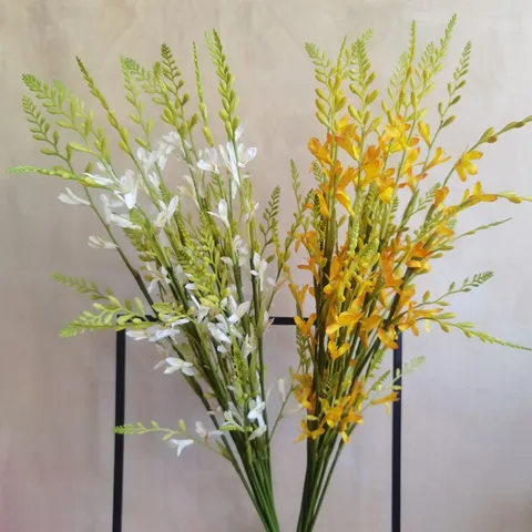 Flor de Seda Orquídea Llama Artificial Tallo Largo Falsa Floral Para Decoración Del Hogar Boda Fotografía Accesorios