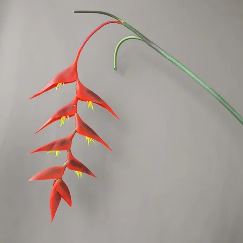 Flor de Heliconia de Caucho Suave Artificial Tallo Largo Flor de Pájaro Colgante Para Hogar Hotel Boda Fiesta Decoración Floral