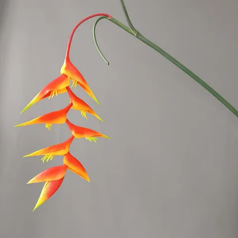 Flor de Heliconia de Caucho Suave Artificial Tallo Largo Flor de Pájaro Colgante Para Hogar Hotel Boda Fiesta Decoración Floral