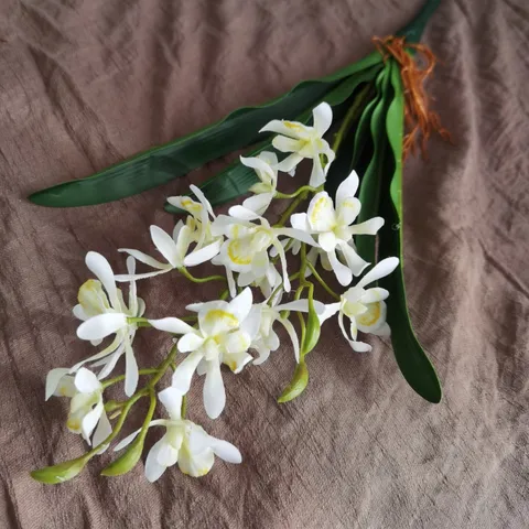 Rama de Flor de Orquídea Artificial Impresión 3D Flor de Seda para Hogar Moderno Hotel Boda Arreglo Floral Decorativo