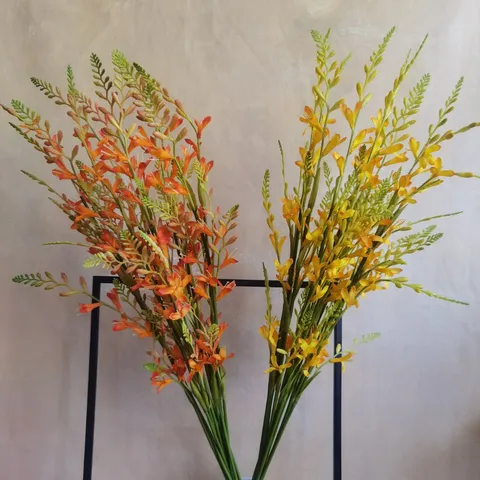 Flor de Seda Orquídea Llama Artificial Tallo Largo Falsa Floral Para Decoración Del Hogar Boda Fotografía Accesorios