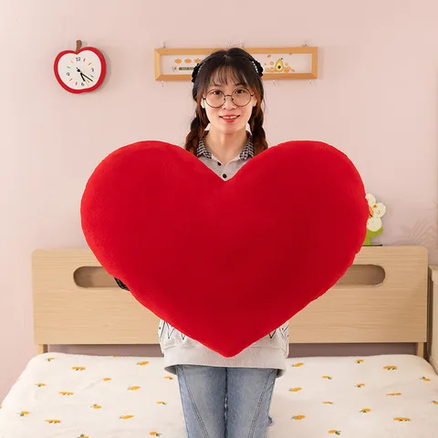 Cuscino di Peluche a Forma di Cuore Rosso Morbido Cuscino Decorativo per Divano Letto Matrimonio San Valentino Regalo Cuscino Romantico Con Imbottitura in Cotone PP