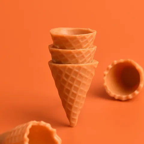 Miniature Resin Ice Cream Cone DIY Accessories Scalloped And Flat Top Waffle Cone Charms For Phone Case Decoration Crafts