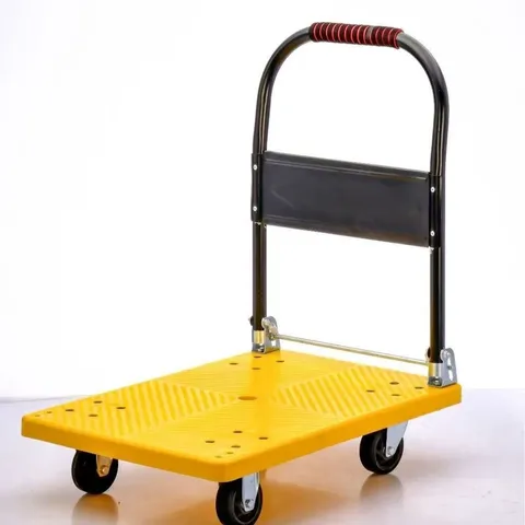 Portable Foldable Flatbed Hand Truck Push Cart With Silent Wheels For Home Office Moving