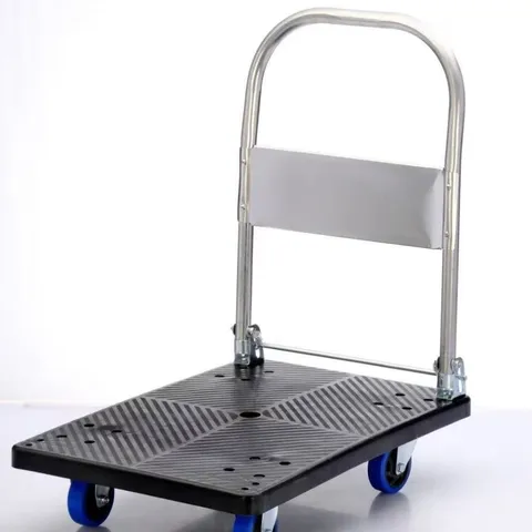 Portable Foldable Flatbed Hand Truck Push Cart With Silent Wheels For Home Office Moving