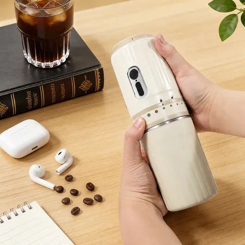 Portable Electric Coffee Grinder Stainless Steel USB Rechargeable Coffee Bean Grinder Adjustable Coarseness