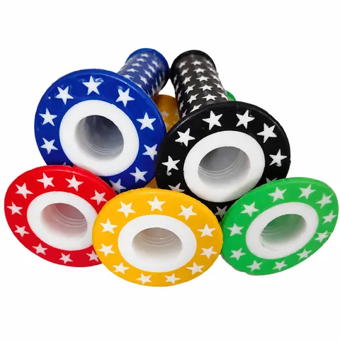 Mountain Bike Handlebar Grips Rubber Bicycle Handle Grips With Star Pattern Non-Slip Cycling Handle Bar Grips For MTB Fixie